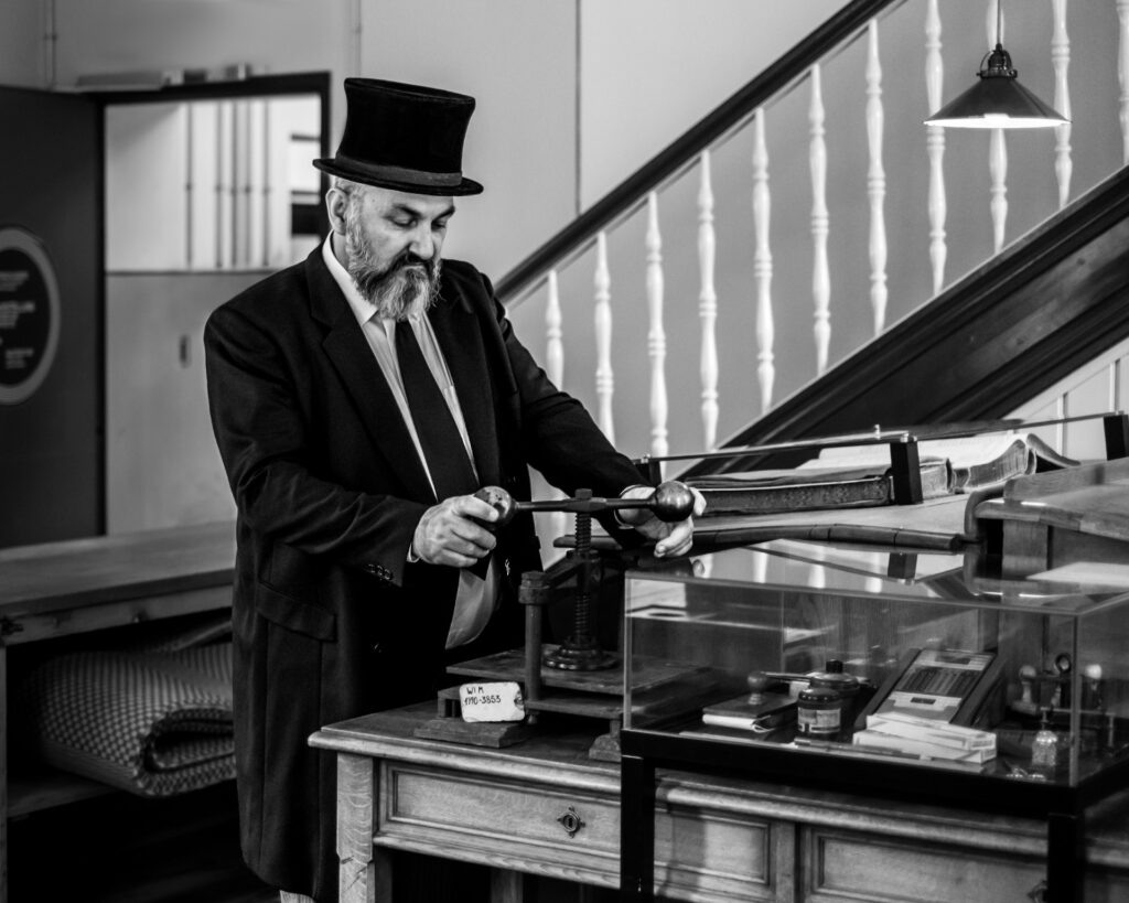 Im Kontor der Weberei mit Harald Korte, LVR-Museum Bocholt