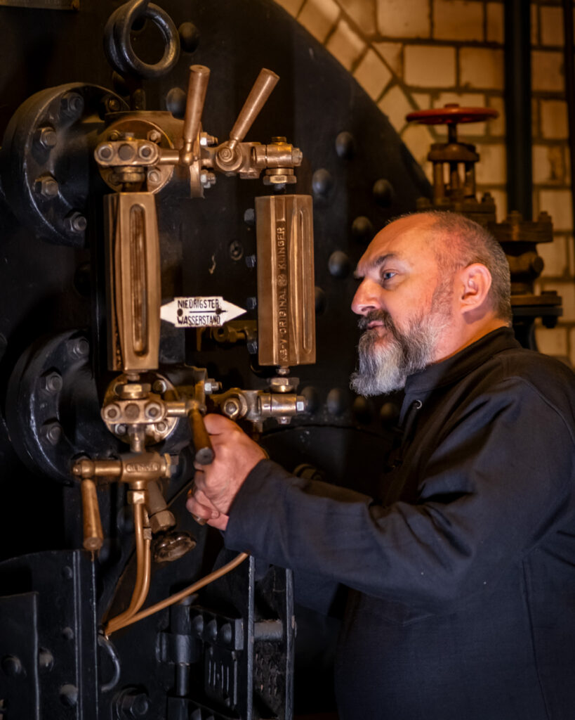 Am Dampfkessel mit Harald Korte, LVR-Museum Bocholt