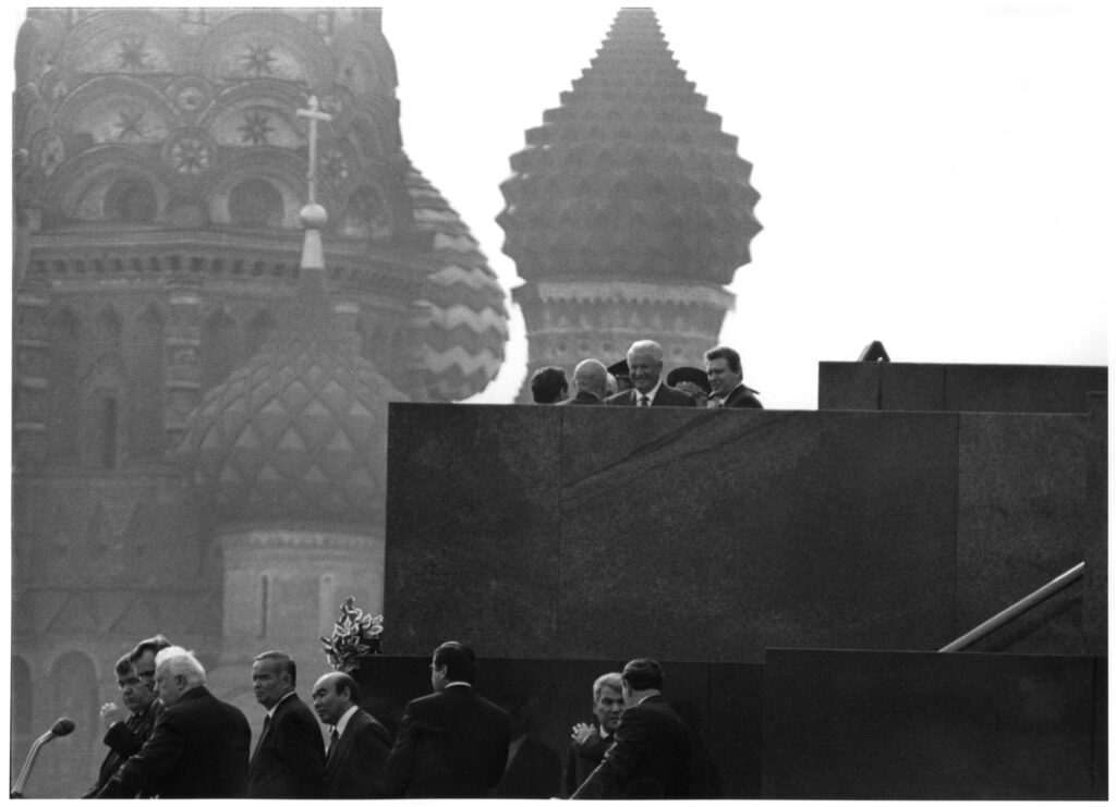 06 Boris Jelzin, 50. Jahrestag des Kriegsendes, Moskau, Russland, 1995 © Barbara Klemm